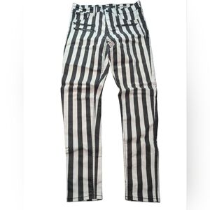 Black & White Vertical Stripe Men’s Jeans